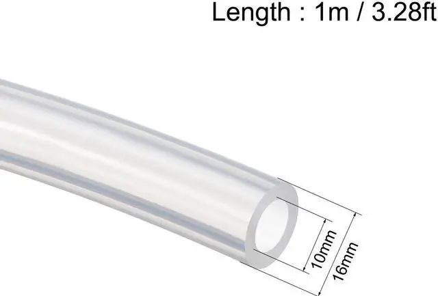 Alt view image 2 of 3 - Silicone Tubing 10mm ID X 16mm OD 3.28ft 1m Flexible Silicon Rubber Tube Air Hose Pipe for Pump Transfer Clear