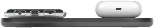 Alt view image 4 of 16 - Belkin Dual Wireless Charger (Dual Wireless Charging Pad 10W for iPhone 11, 11 Pro, 11 Pro Max, Galaxy S20, S20+, S20 Ultra, Pixel 4, 4XL, AirPods and More), Black