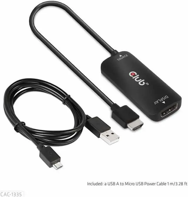 Alt view image 11 of 11 - Club 3D 4K 120Hz or 8k30Hz HDMI to DisplayPort Video Adapter w/USB Power