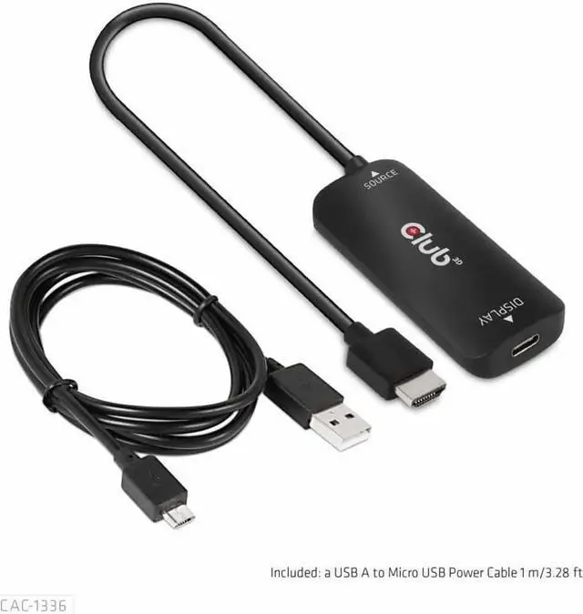 Alt view image 11 of 11 - Club 3D HDMI+Micro USB to USB-C Active Adapter CAC1336
