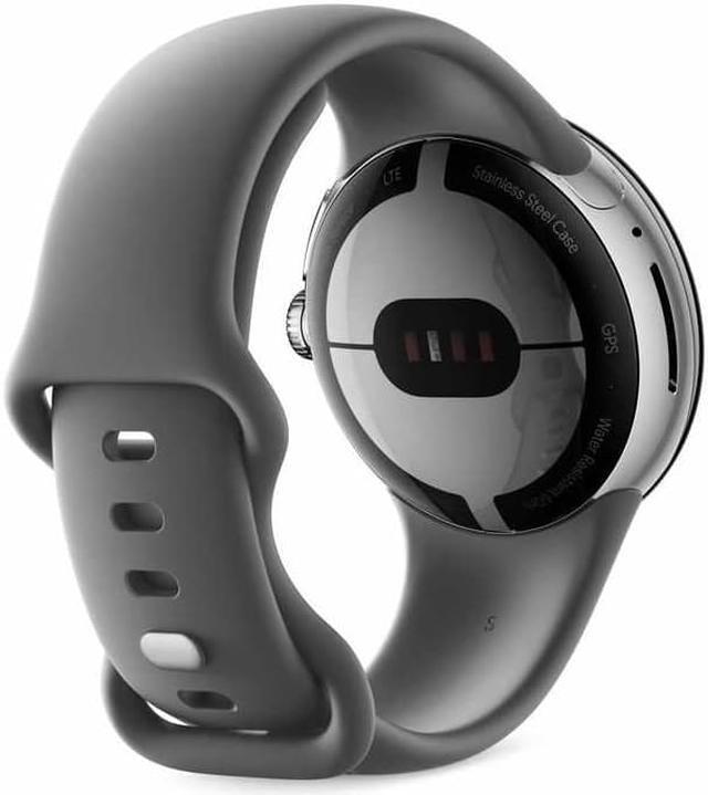 Alt view image 5 of 7 - Google Pixel Watch - Android Smartwatch  - Heart Rate Tracking Watch - Polished Silver Stainless Steel case with Charcoal Active band - WiFi - Grade A