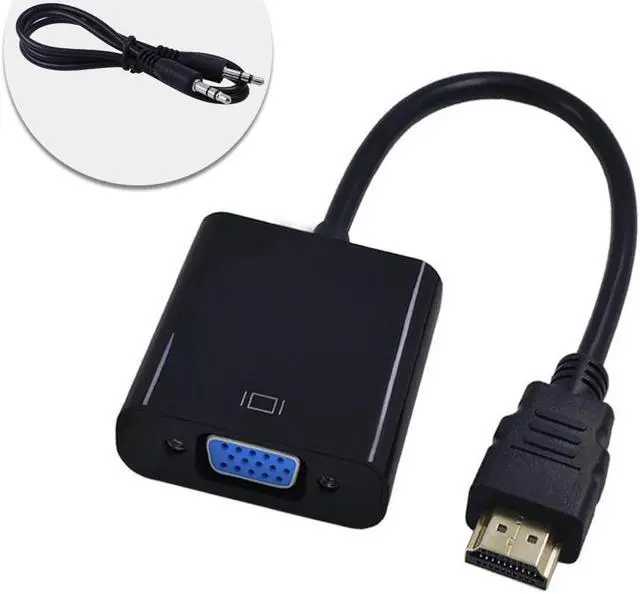 Alt view image 3 of 5 - HD 1080P for HDMI To VGA Adapter Converter Cable With Audio Video Cable For Projector Monitor PC Laptop