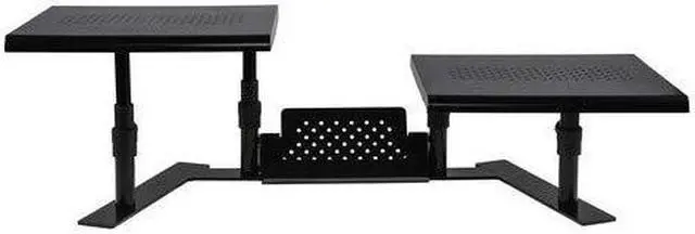 Alt view image 3 of 20 - Allsop Dual Monitor Stand Steel 32"Wx14"Dx6-1/10"-8-2/5" Black 31883