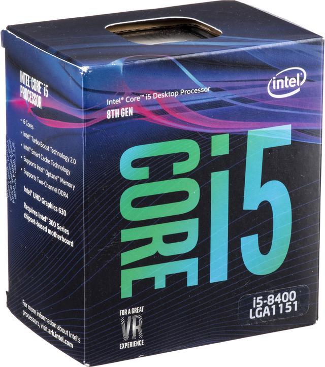 Intel Core i5 8th Gen - Core i5-8400 Coffee Lake 6-Core 2.8 GHz (4.0 GHz Turbo) LGA 1151 (300 Series) 65W BX80684I58400 Desktop Processor Intel UHD Intel Core i5 8th Gen - Core i5-8400 Coffee Lake 6-Core 2.8 GHz (4.0 GHz Turbo) LGA 1151 (300 Series) 65W BX80684I58400 Desktop Processor Intel UHD