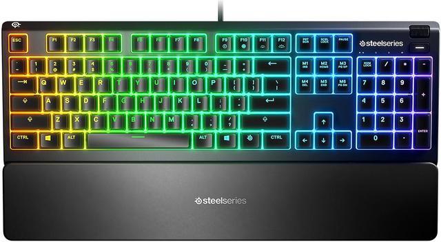 SteelSeries 64795 Apex 3 Water Resistant Gaming Keyboard, Premium Magnetic  Wrist Rest (Whisper Quiet Gaming Switch) 