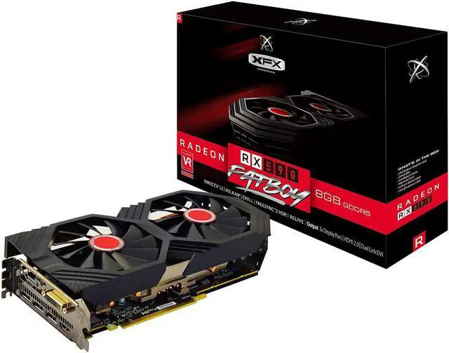 Alt view image 5 of 5 - XFX RADEON RX 590 FATBOY Core Edition 8GB 1580MHz DDR5 3xDP HDMI DVI PCI Express 3.0 Graphics Card RX-590P8DLD6