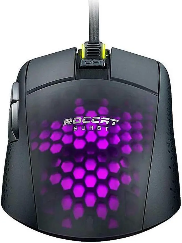 Alt view image 2 of 20 - ROCCAT Burst Pro PC Gaming Mouse, Optical Switches, Super Lightweight Ergonomic Wired Computer Mouse, RGB Lighting, Titan Scroll Wheel, Honeycomb Shell, Claw Grip, Owl-Eye Sensor, 16K DPI, Black