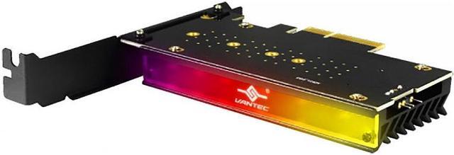 Alt view image 3 of 5 - VANTEC UGT-M2PC12-RGB M.2 NVMe PCIe x4 Adapter With ARGB Heat Sink