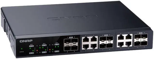 Alt view image 2 of 13 - Qnap QSW-M1208-8C-US 12-port Switch w/ 4 SFP+ (Fiber)ports - 8 SFP+/RJ45 (Copper) Ports
