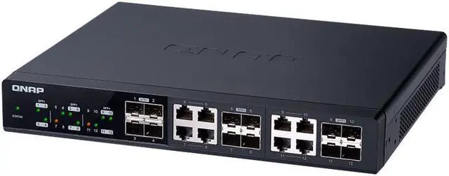 Alt view image 3 of 13 - Qnap QSW-M1208-8C-US 12-port Switch w/ 4 SFP+ (Fiber)ports - 8 SFP+/RJ45 (Copper) Ports