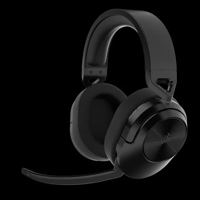 Alt view image 5 of 7 - Corsair HS55 Wireless CORE Gaming Headset - Low-Latency 2.4Ghz, Up to 50ft Bluetooth Range, Lightweight Construction, Tempest 3D AudioTech Support on PS5, Omni-Directional Microphone - Black