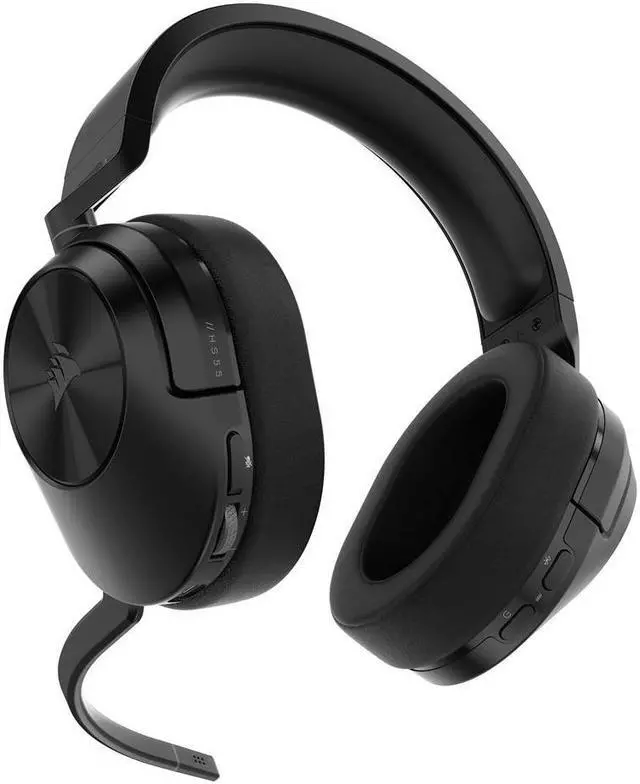 Alt view image 2 of 7 - Corsair HS55 Wireless CORE Gaming Headset - Low-Latency 2.4Ghz, Up to 50ft Bluetooth Range, Lightweight Construction, Tempest 3D AudioTech Support on PS5, Omni-Directional Microphone - Black