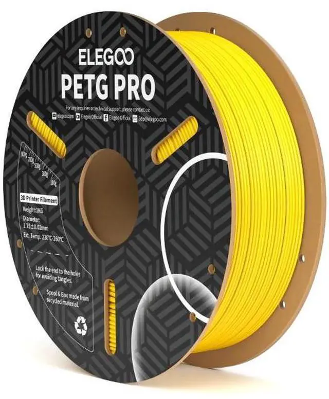 Main image of Elegoo PETG Pro Filament Yellow 1.75mm Spool, 1kg