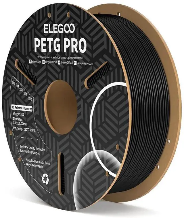 Main image of Elegoo PETG Pro Filament Black 1.75mm Spool, 1kg