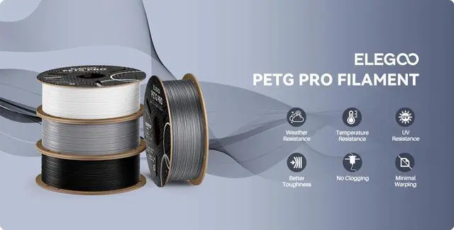 Alt view image 3 of 3 - Elegoo PETG Pro Filament Black 1.75mm Spool, 1kg