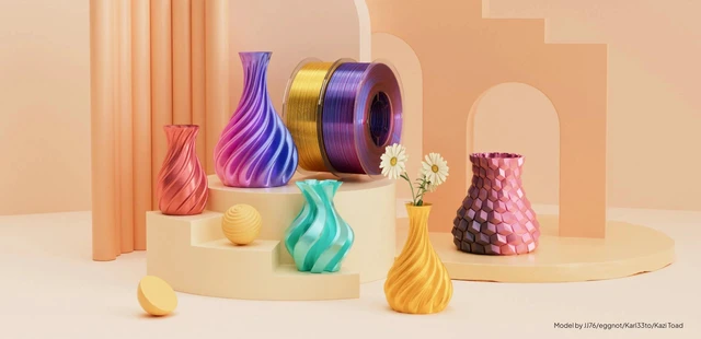Alt view image 2 of 4 - Elegoo PLA Filament 1kg 1.75mm, Silk Red