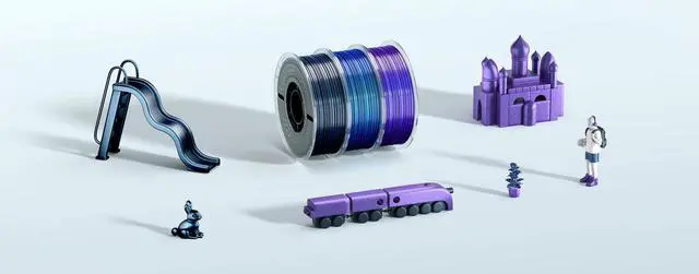 Alt view image 3 of 6 - Elegoo PLA Galaxy Peacock Blue 1.75mm 3D Printing Filament Spool, 1kg
