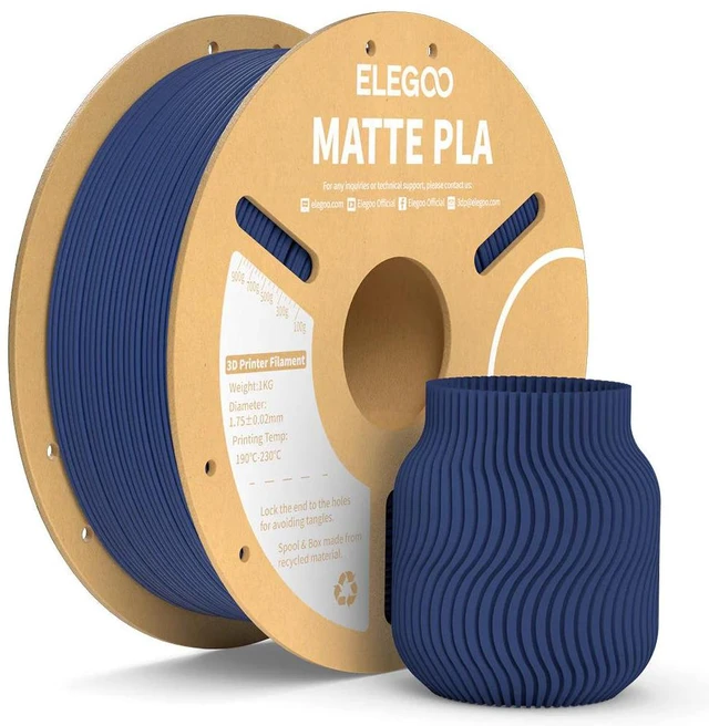 Main image of Elegoo PLA Matte Filament, 1.75mm, 1kg, Navy Blue