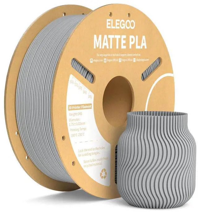 Main image of Elegoo PLA Matte Filament, 1.75mm, 1kg, Slate Grey