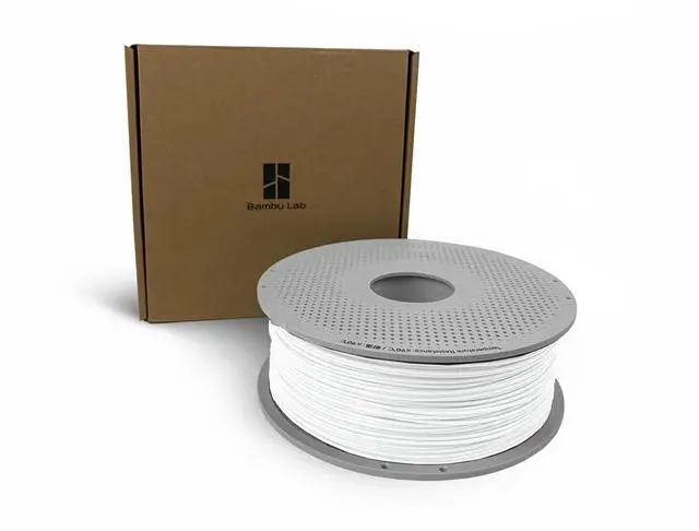 Alt view image 3 of 6 - Bambu Lab PLA Basic Filament, Jade White, 1kg w/ Spool