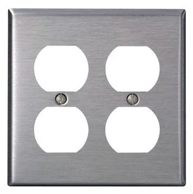 Alt view image 4 of 5 - Leviton Recep Plt 2Dplx Ss 1052-4007