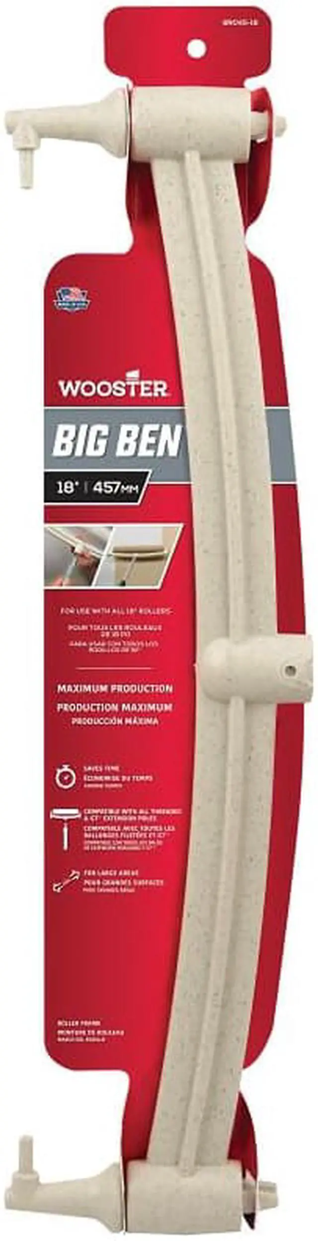 Alt view image 5 of 8 - WOOSTER BR045-18 Paint Roller Frame, Yoke, Polypropylene Handle, 18" Rollers