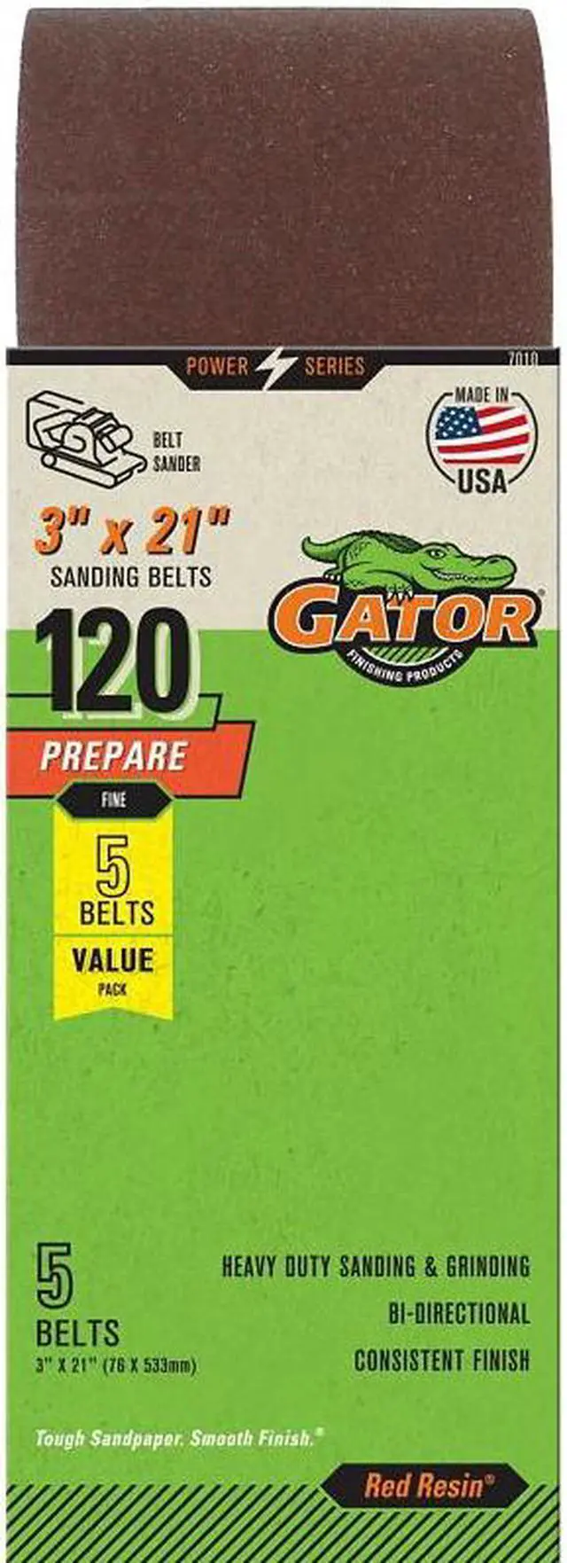 Main image of Ali Industries 7010 3X21 120-Grit Aluminum Oxide Belt 5-Pack Aluminum Oxide - Pa