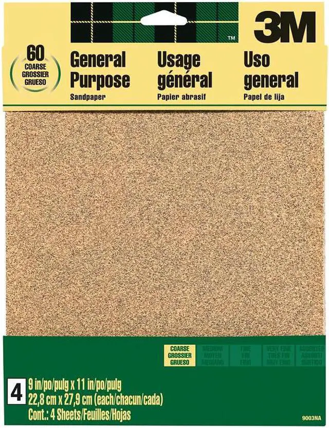 Main image of 3m 9in. X 11in. Course Paint, Wood, Metal Sandpaper Sheets 9003NA