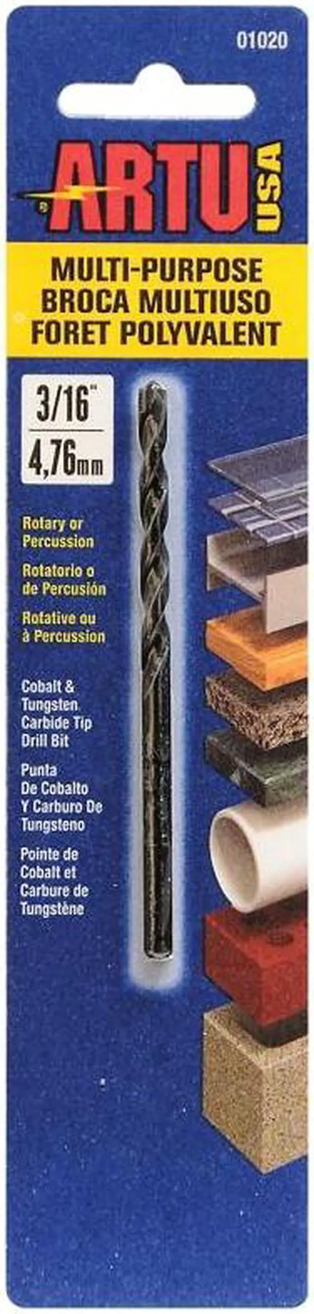 Alt view image 5 of 7 - ARTU 3/16 In. Cobalt General Purpose Drill Bit 01020