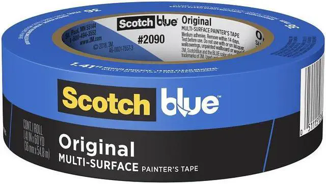 Alt view image 14 of 20 - 3M 2090 ScotchBlue Original Painter's Tape: 1-1/2 in x 60 yds. (Blue)