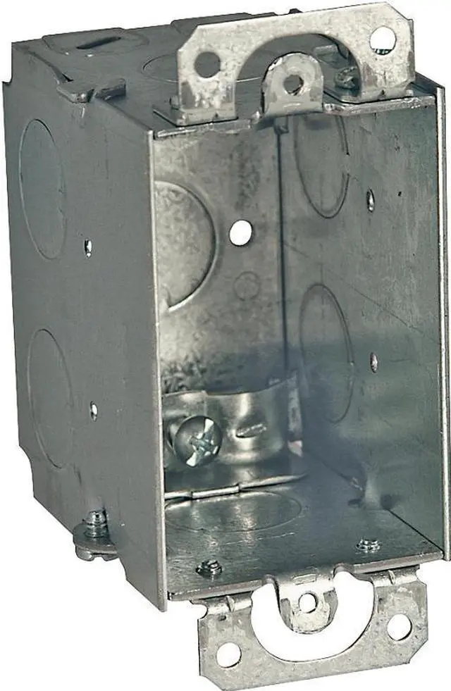 Main image of RACO 567 Electrical Box, 14 cu in, Switch Box Type, 1 Gang, Galvanized Zinc,