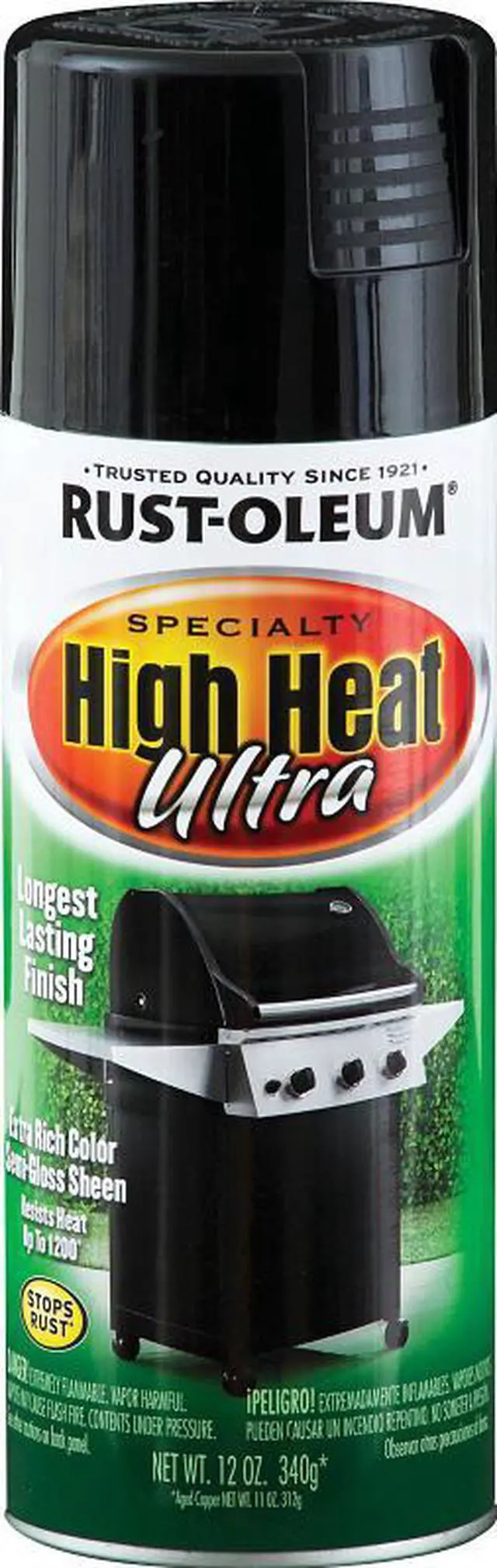 Alt view image 2 of 4 - Rust-Oleum Semi-Gloss Ultra Black 12 Oz. High Heat Spray Paint 241169