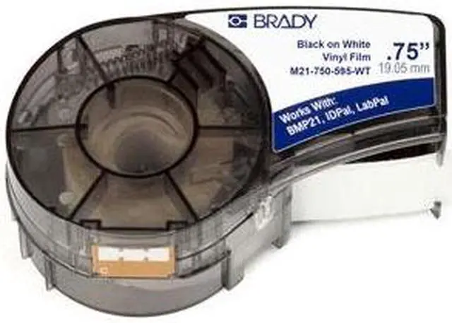 Alt view image 4 of 10 - BRADY M21-750-595-WT Label Tape Cartridge, Black/White, Labels/Roll: Continuous