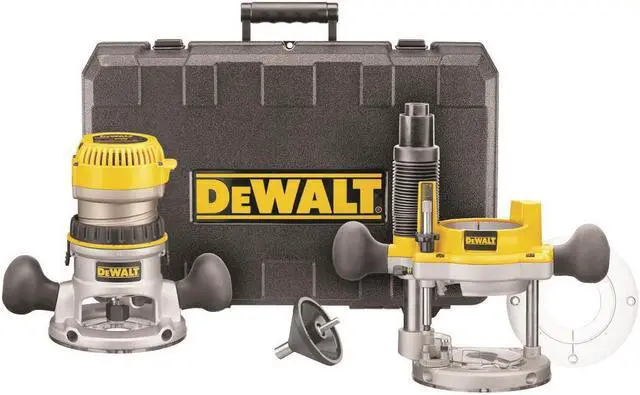 Alt view image 5 of 13 - Dewalt DW618PK 2-1/4 HP EVS Fixed Base & Plunge Router Combo Kit with Hard Case