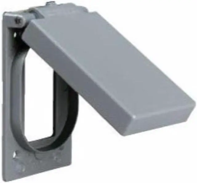 Alt view image 3 of 3 - HUBBELL KILLARK FCL-GF Weatherproof Cover, 1 Gang, Aluminum, Duplex Receptacle