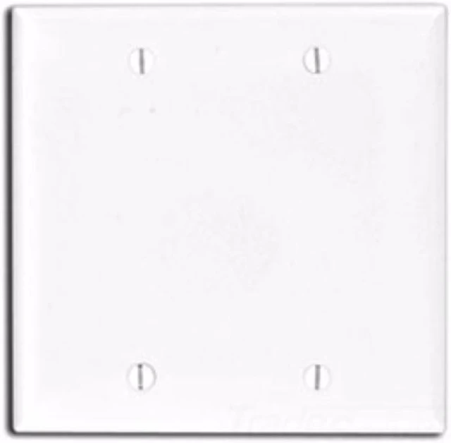 Main image of Leviton 80725-W 2-Gang No Device Blank Wallplate, Box Mounted, White