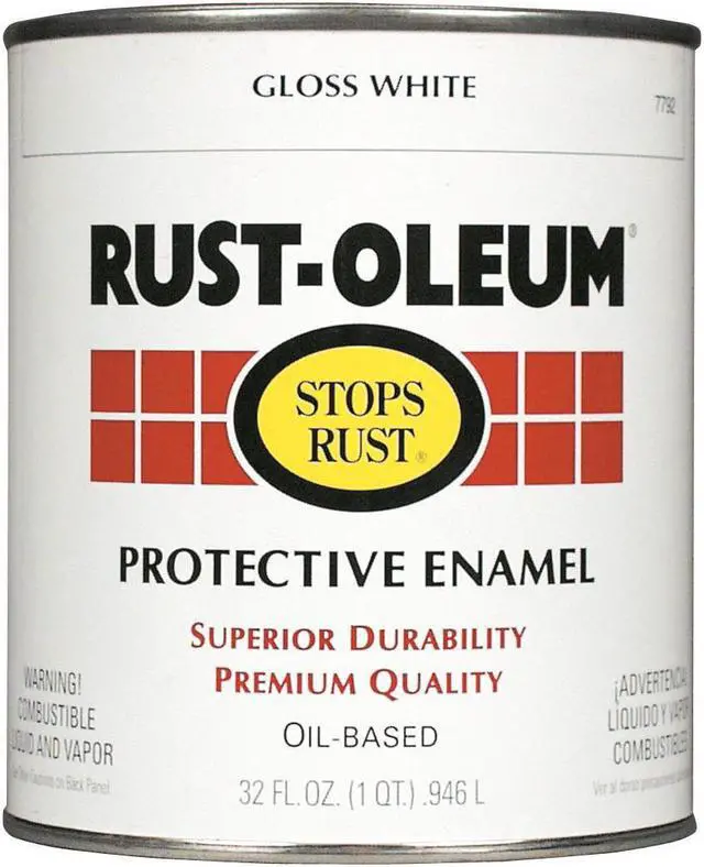Alt view image 3 of 5 - Enamel Paint,Gloss White,Solvent,1 qt. RUST-OLEUM 7792502