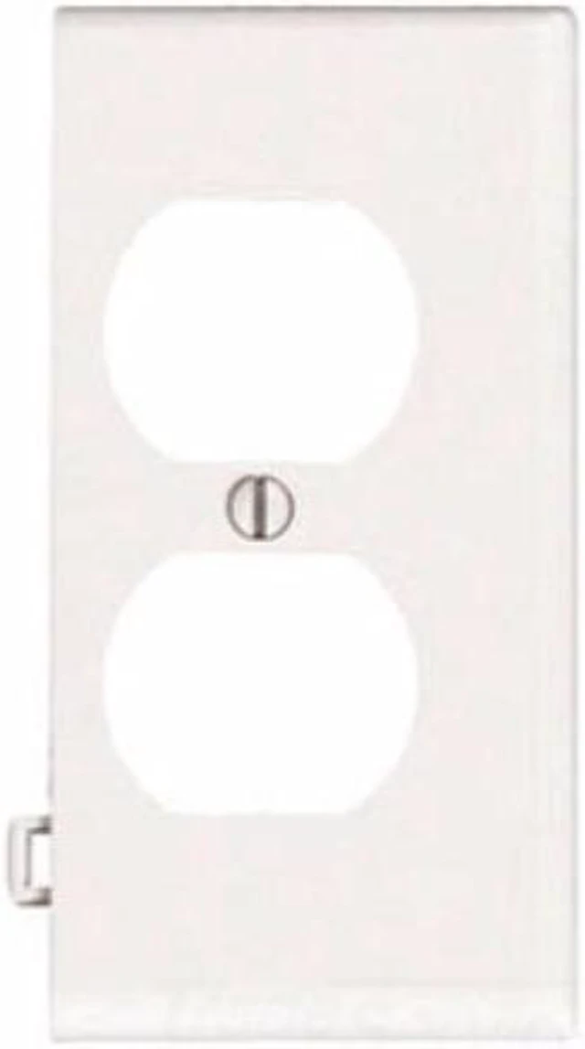 Alt view image 2 of 7 - Leviton PSE8-W White Duplex Receptacle Sectional End Wall Plate