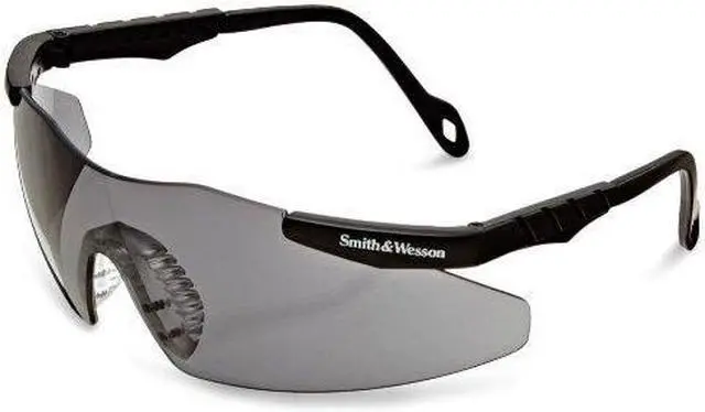 Alt view image 3 of 14 - Magnum 3G Safety Eyewear, Smoke Polycarb Anti-Scratch Lenses, Black Ny