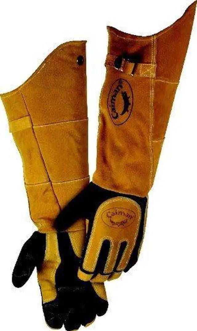 Alt view image 3 of 11 - CAIMAN 1878-5 1878 Welding Gloves, Extended Gauntlet Cuff, Wing Thumb, Premium