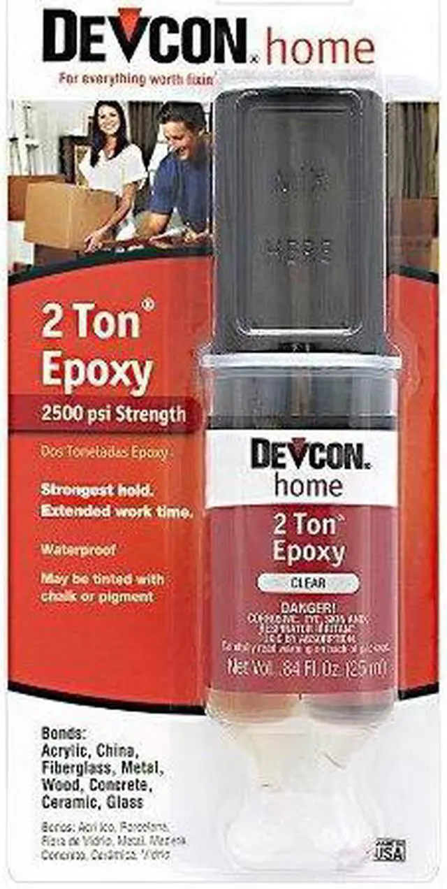 Alt view image 3 of 7 - DEVCON 14310 Construction Adhesive, 2 Ton Epoxy Series, Clear, 25 mL, Syringe,