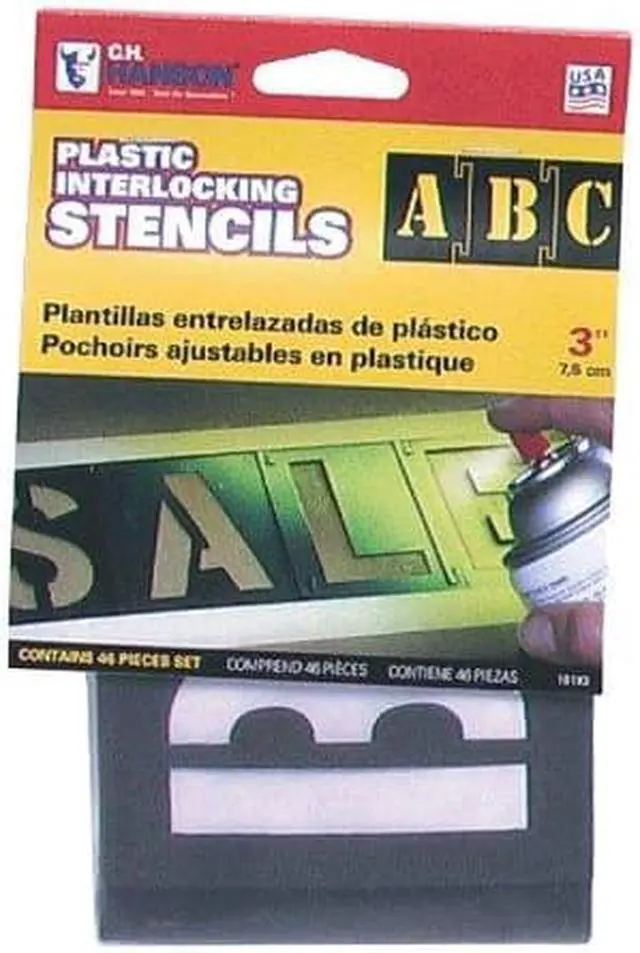Main image of CH Hanson 3 In. Plastic Stencil Set (46 Piece) 10193