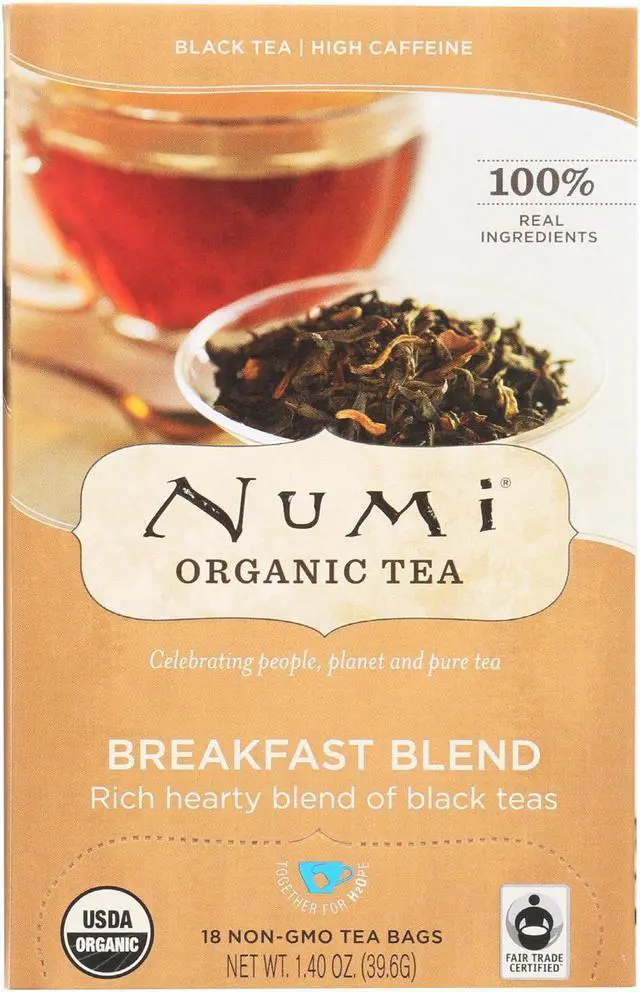 Alt view image 5 of 20 - Numi Organic Teas and Teasans 1.4oz Breakfast Blend 18/Box 10220