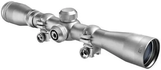 Alt view image 2 of 5 - Barska 4x32 IR Plinker-22 Silver Scope with Rings AC10040
