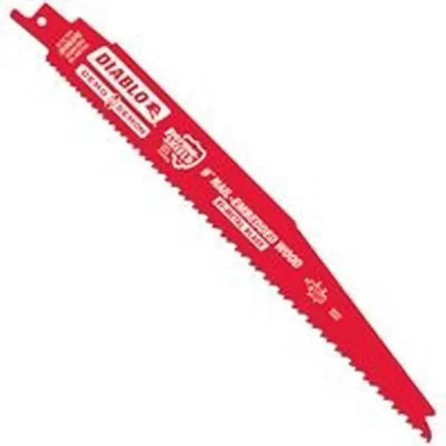 Alt view image 2 of 5 - Diablo Demo Demon 9 In. 6/12 TPI Wood w/Nails Reciprocating Saw Blade (5-Pack)