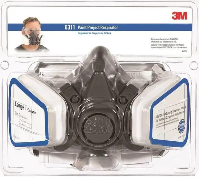 Alt view image 9 of 20 - 3M Half Facepiece Paint Spray/Pesticide Respirator Large 6311PA1A