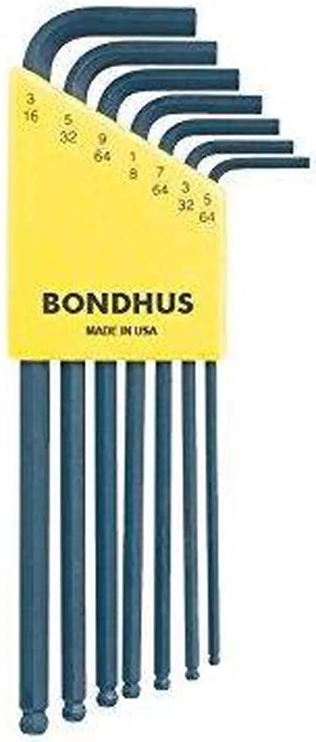 Alt view image 4 of 7 - 10945 7pc Ball Driver L-Wrench Set Standard BONR1511 BONDHUS