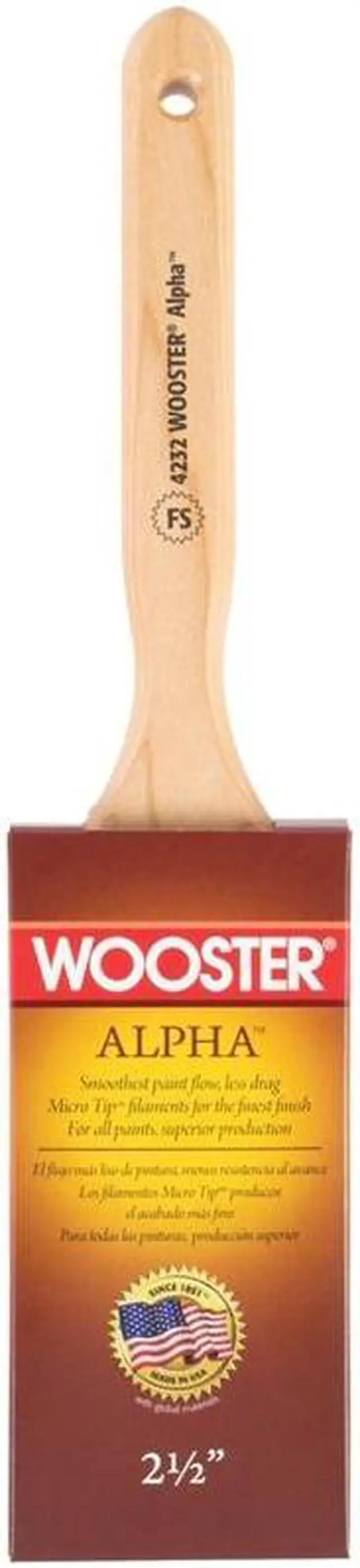 Alt view image 6 of 10 - WOOSTER 4232-2 1/2 2-1/2" Flat Sash Paint Brush, Micro Tip Bristle, Wood Handle