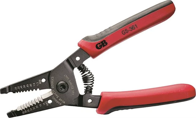 Alt view image 4 of 4 - GB GS-361 Wire Stripper Solid Stranded Wire Cushion-Grip Red Handle
