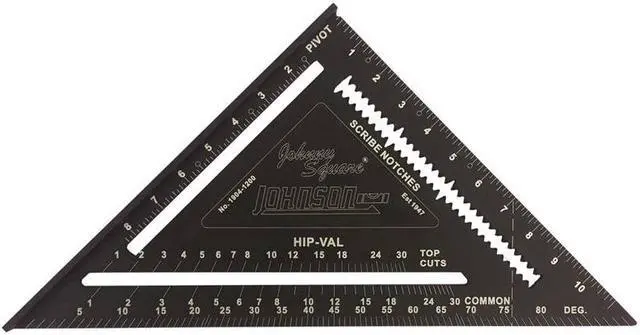 Alt view image 3 of 7 - JOHNSON LEVEL & TOOL 1904-1200 Rafter Square,Aluminum,12 in.